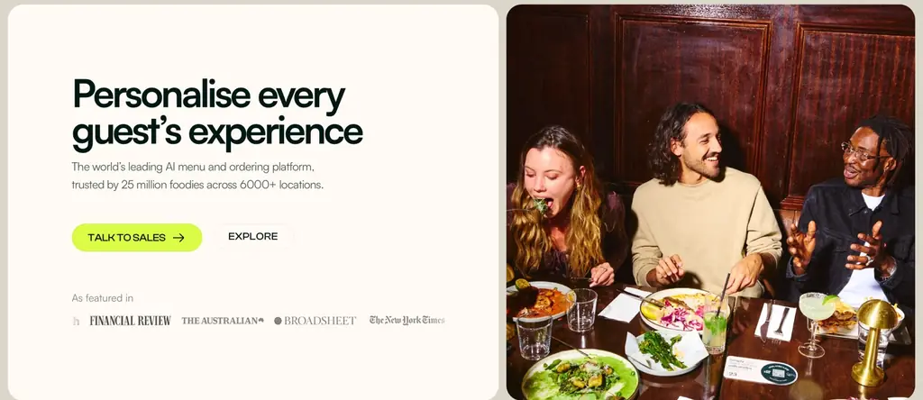 The me&u platform, trusted by 25 million diners across more than 6000 venues.
